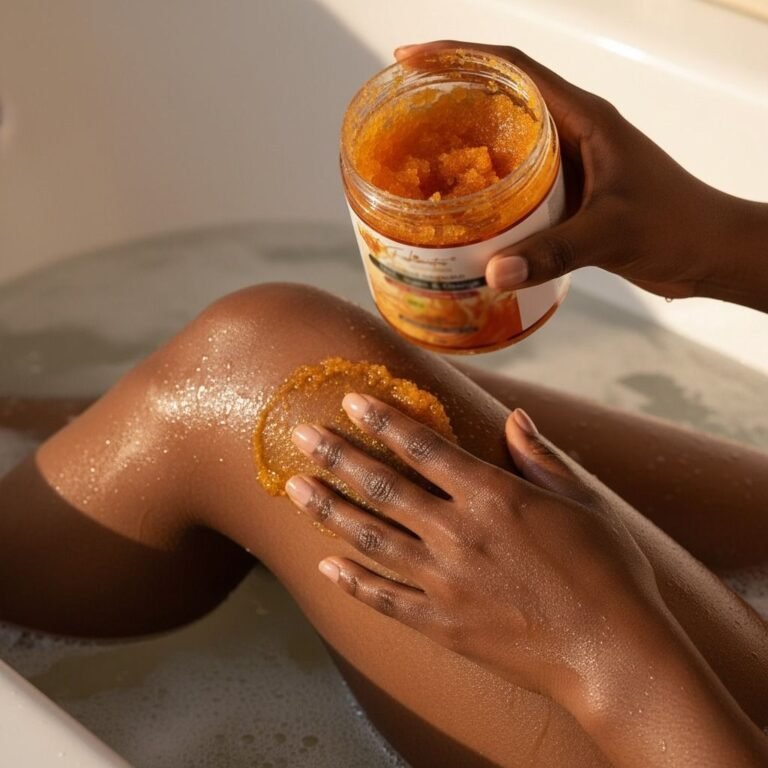 African body care routine with glowing skin, shea butter, natural skincare and radiant healthy body